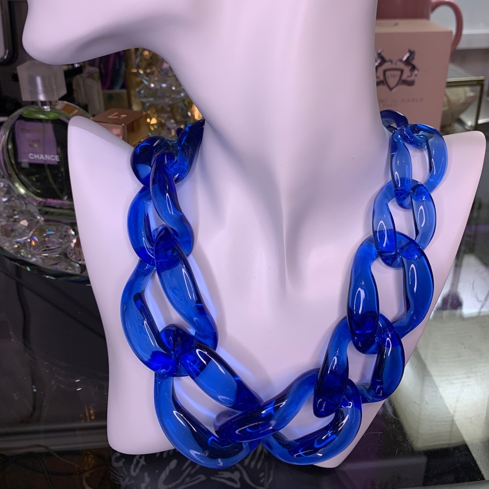 The “Azure” - Neon Blue Acrylic Necklace